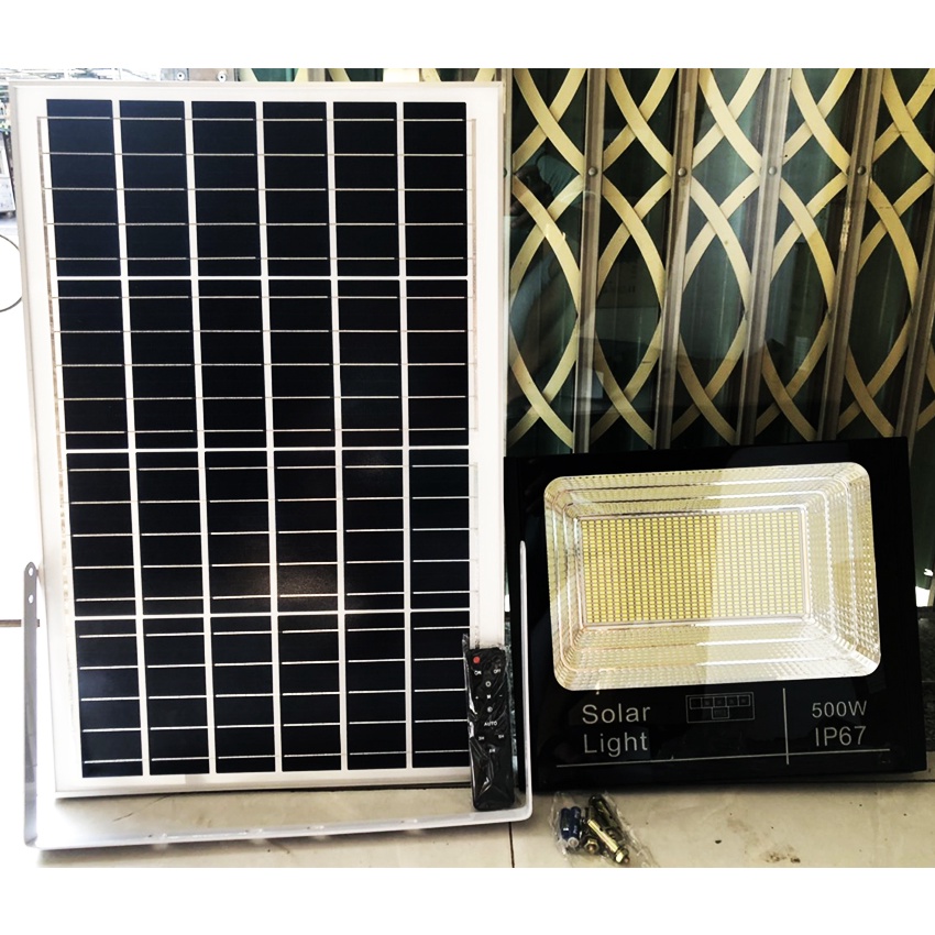 Đèn năng lượng mặt trời đèn pha led vỏ nhôm chống nước 40W 60W 100W 200W 300W 500W thời gian sáng kéo dài  bh 24 tháng