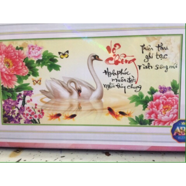 Tranh đính đá vợ chồng DF226 (Chưa đính)