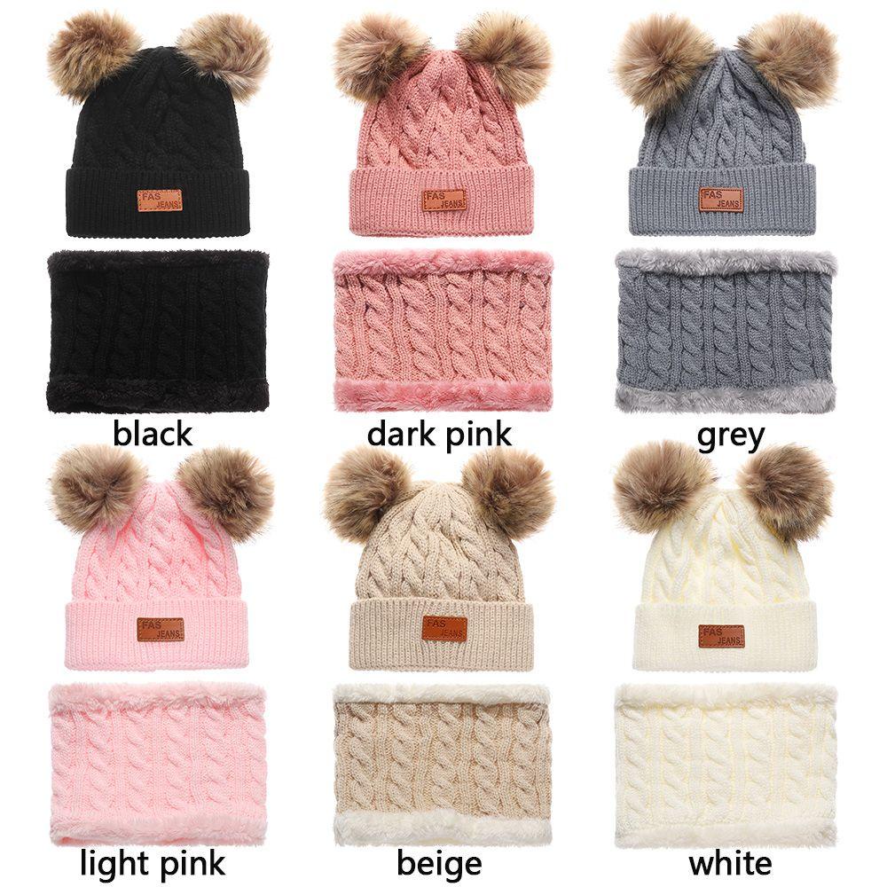 Mũ Len Beanie Kèm Khăn Choàng Cổ Cho Bé
