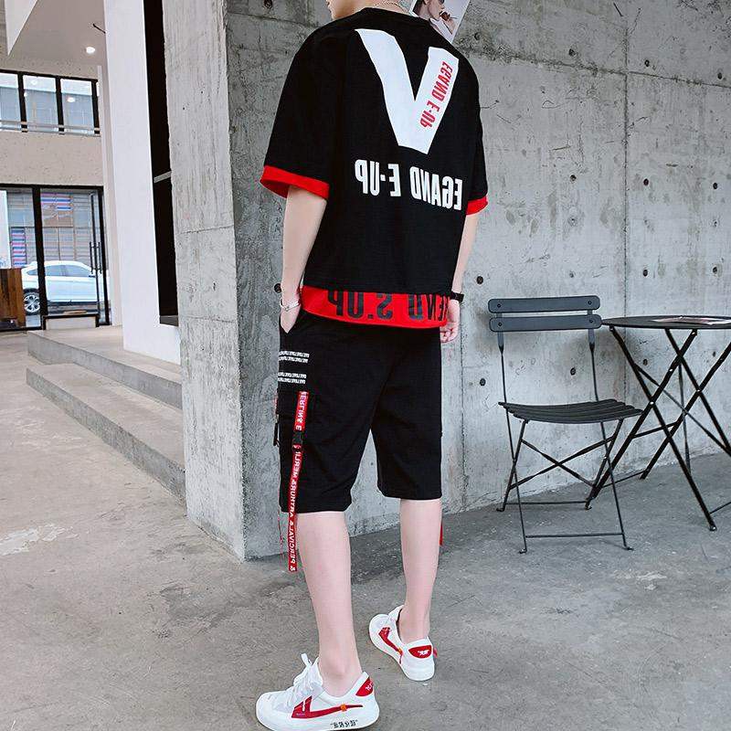 Bộ Quần Áo Thun Nam EGAND E - UP Quần Phối Dây Chữ Cá Tính Thời Trang SET NAM 9000038 | BigBuy360 - bigbuy360.vn