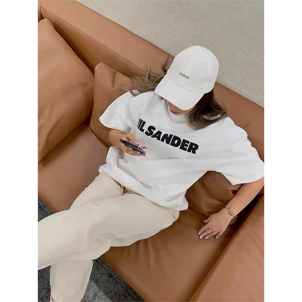 Áo thun unisex JIL SANDER Tee oversize tay lỡ form rộng dành cho nam nữ JIL