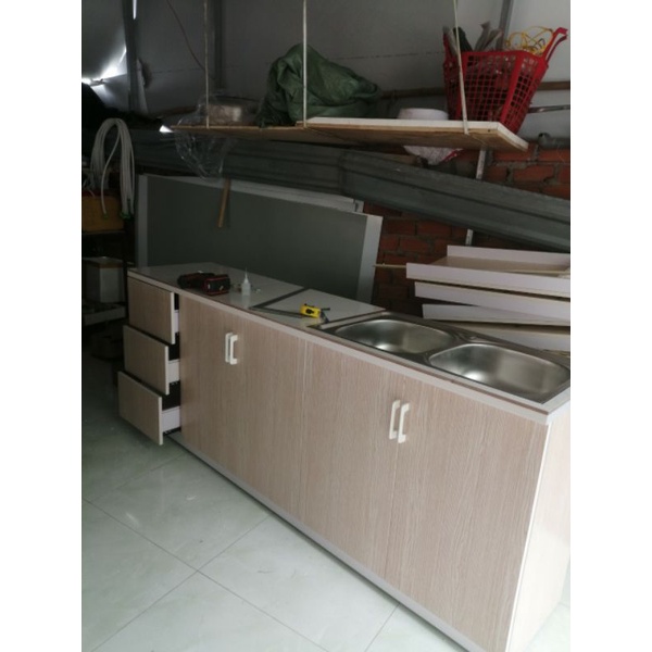 Tủ Bếp Nhựa Đài Loan Cao Cấp 1 Bồn Rửa - Sang Trọng,Bền Bỉ,Siêu Rẻ - Lê Thúy ( Free Ship HCM )
