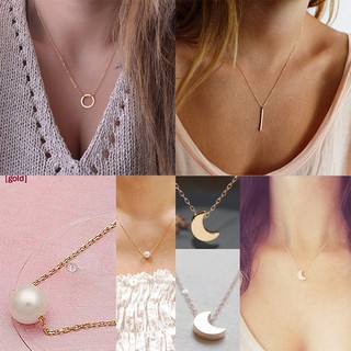 Dây Chuyền Mạ Vàng Mặt Vòng Tròn Đơn Giản Cho Nữ