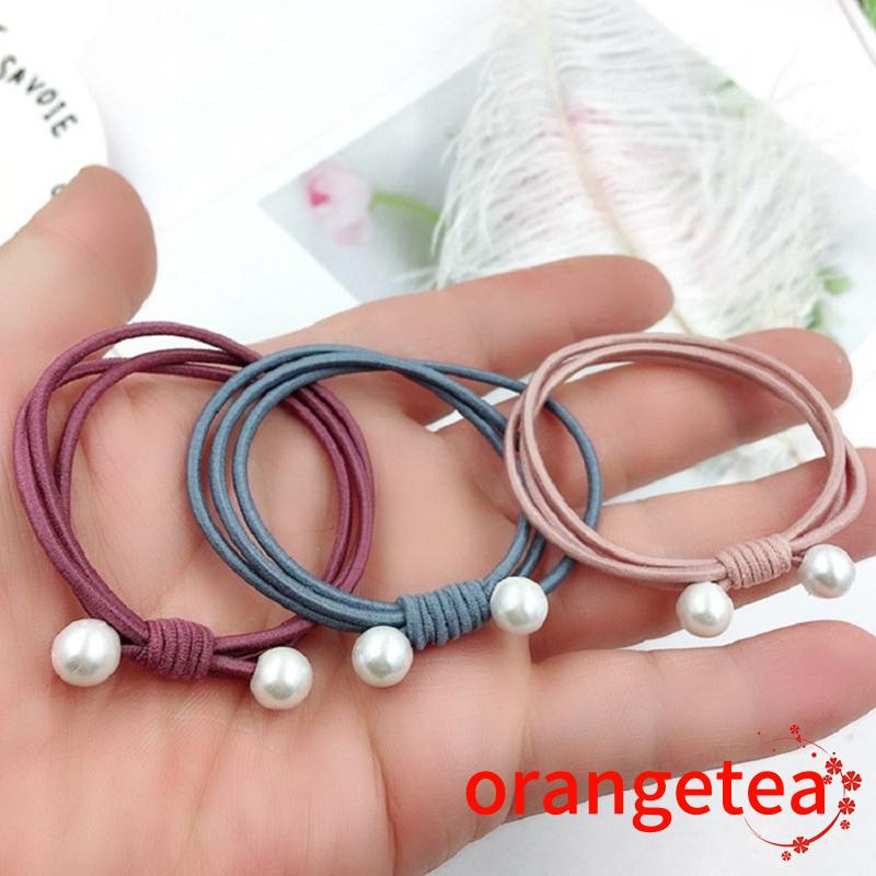 Dây buộc tóc bằng nylon siêu mềm co giãn màu trơn cho nữ
