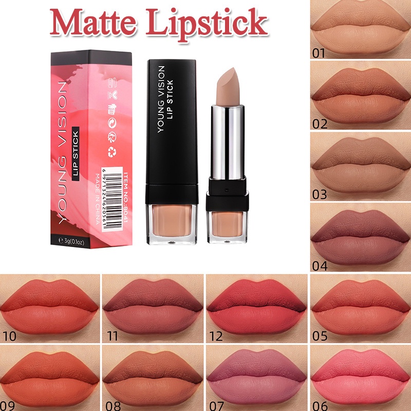 Son Môi Chất Nhung Lì Lâu Trôi Chống Thấm Nước Với 12 Màu Lựa Chọn