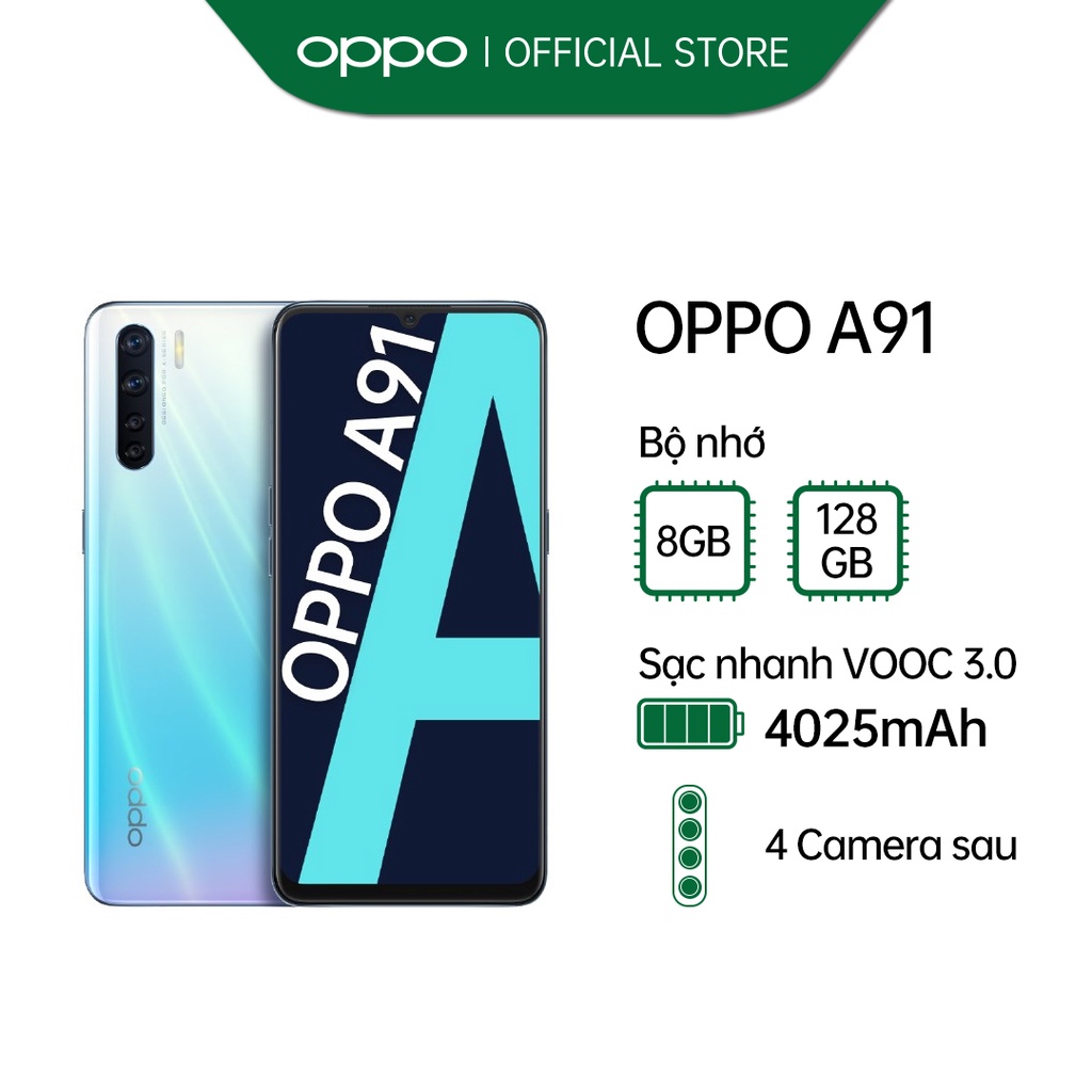 [Mã ELTECHZONE giảm 5% đơn 500K] Điện thoại OPPO A91 8GB/128GB - Hàng chính hãng