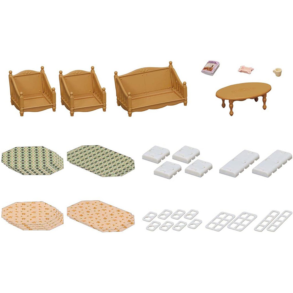 Sylvanian Families Bộ Bàn Ghế Phòng Khách Sofa Arm Chair Set