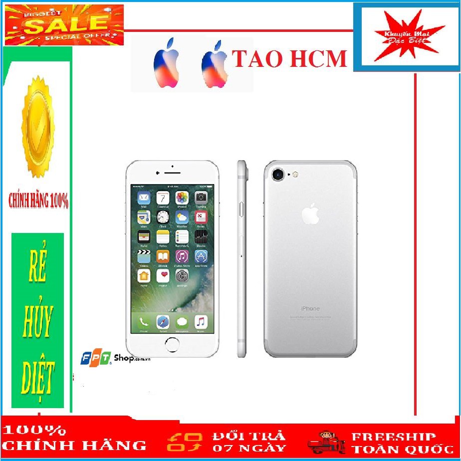 ĐIỆN THOẠI IPHONE 7 32GB QUỐC TẾ fullbox bảo hành 12 tháng,Có kháng nước ,vân tay,kết nối ,Camera wifi, tai nghe bluetoo