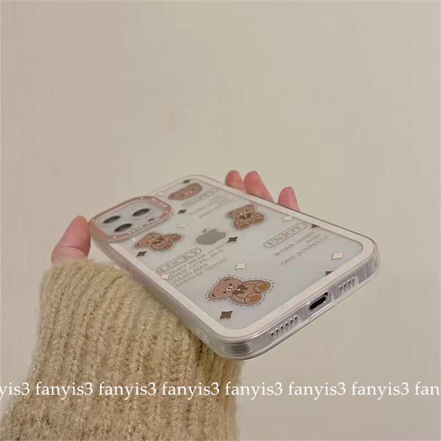 Ốp Điện Thoại TPU Mềm Trong Suốt In Hình Gấu Hoạt Hình Cho iPhone 14 13 12 11 Pro Max XS Max XR X XS 8 7 6s 6 Plus SE 2020