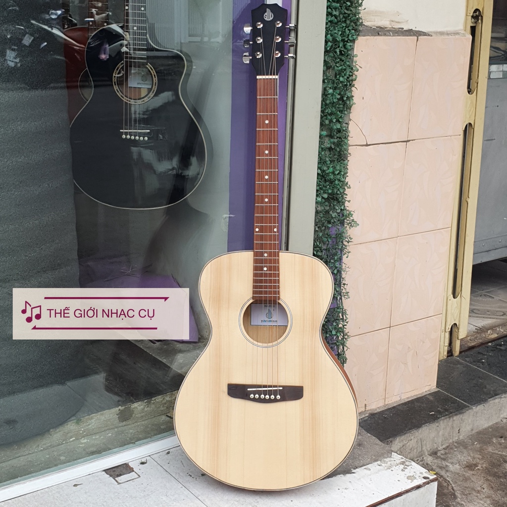 Đàn guitar acoustic cho người thuận tay trái có ty chuẩn cho người mới tập - tặng kèm phụ kiện - bảo hành 12 tháng