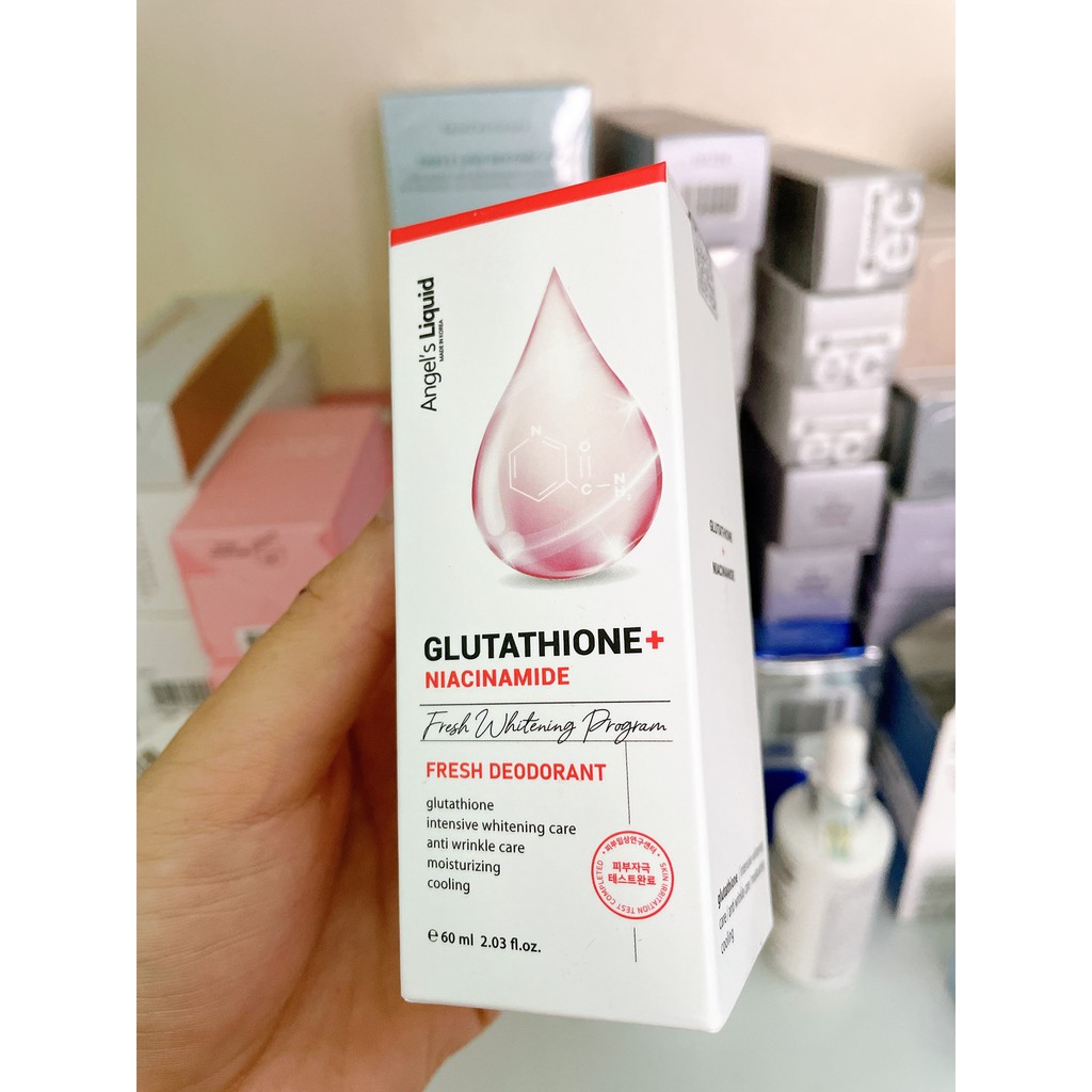 Lăn Khử Mùi Dưỡng Trắng Giảm Thâm Angel's Liquid Glutathione Niacinamide Whitening 60ml | BigBuy360 - bigbuy360.vn