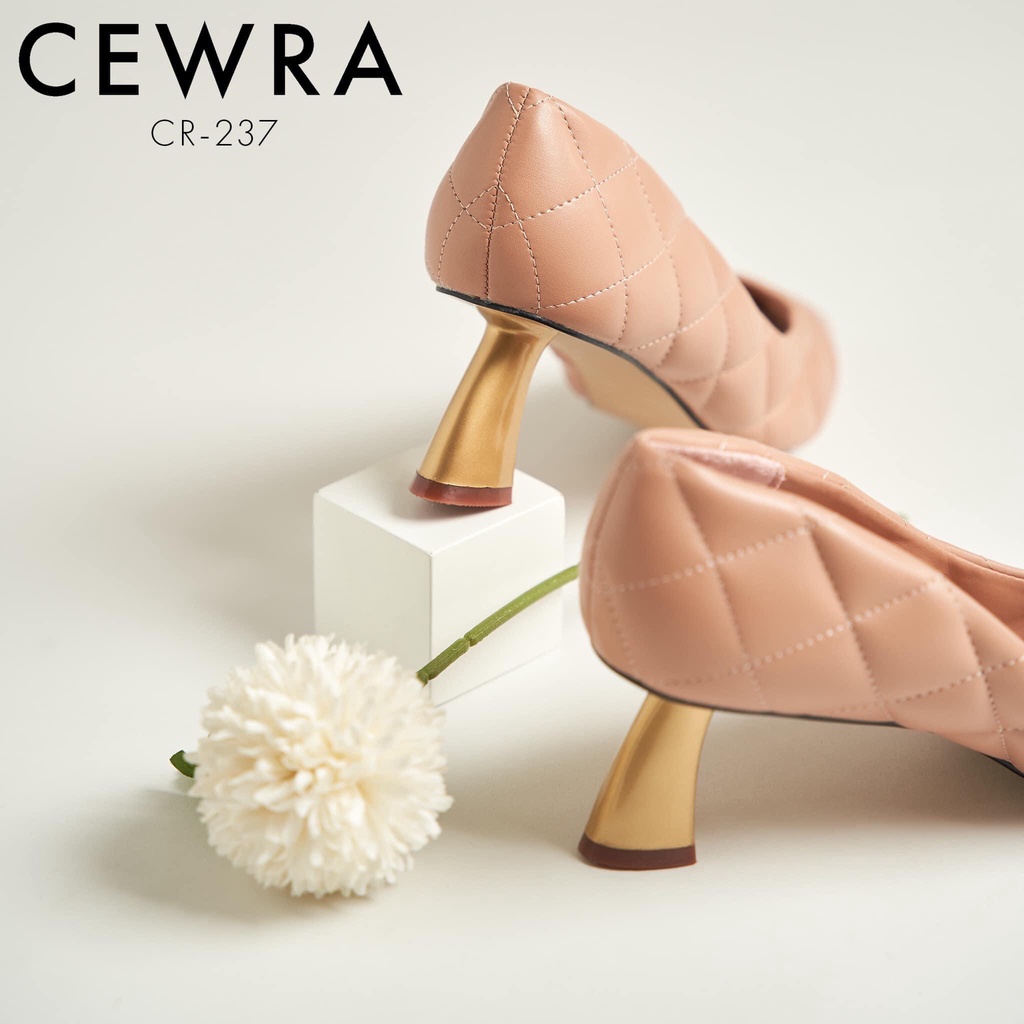 Giày Gót Nữ CEWRA Chằn Chỉ Êm Chân 6p VNXK