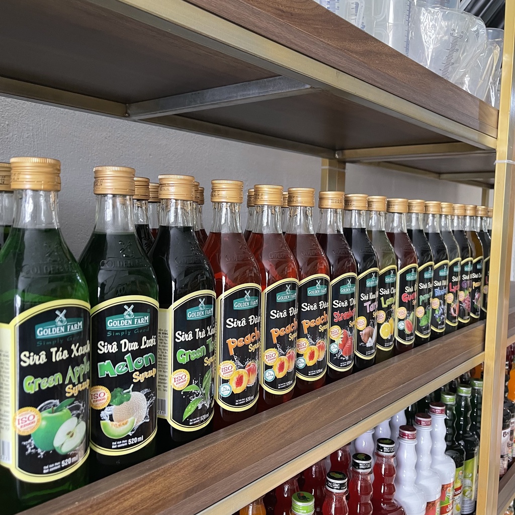 Siro Golden Farm 520ml Đủ Loại chai thủy tinh