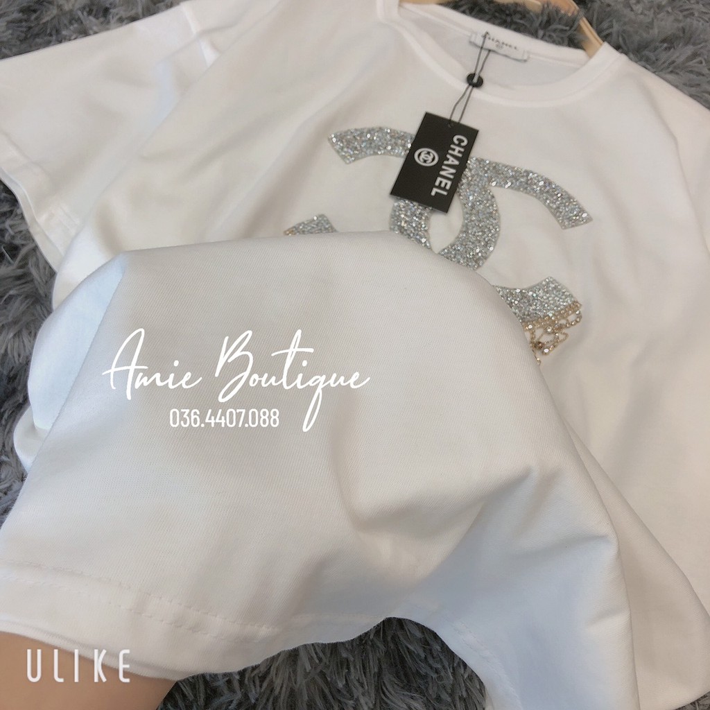 Áo Thun Nữ Áo Phông Nữ Pull Cha.nel Đính Đá Đơn Giản Sang Trọng | BigBuy360 - bigbuy360.vn