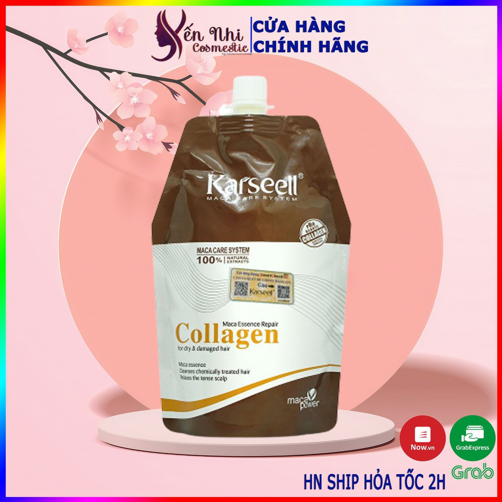 dầu ủ tóc karseell collagen kem ủ tóc karseell maca phục hồi hư tổn ủ tóc collagen karseell 500ml, yến nhi DT04