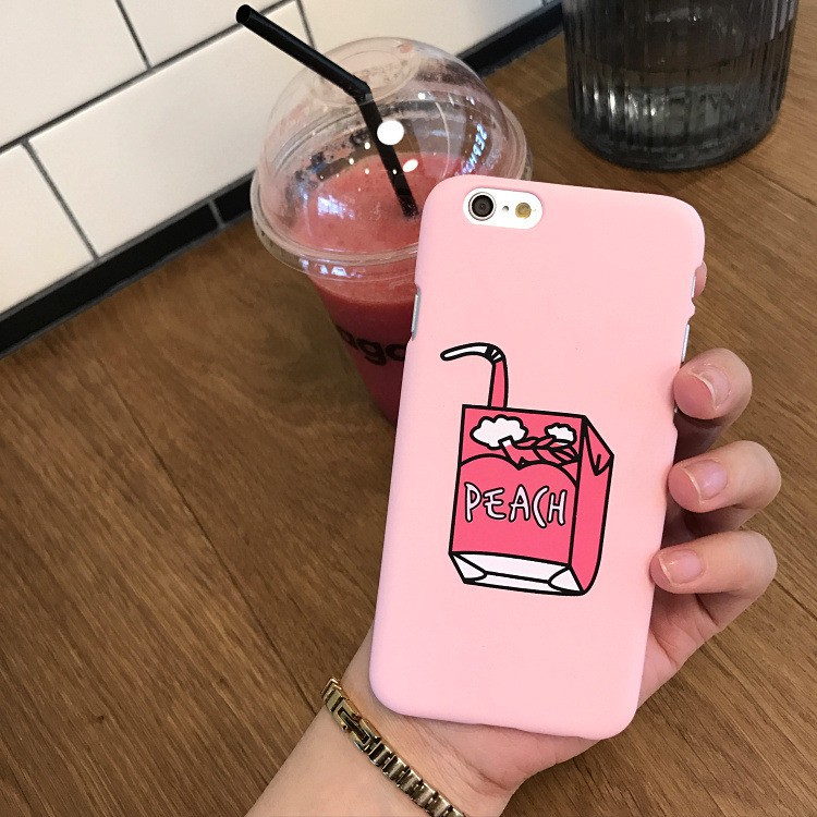 Ốp lưng điện thoại nhựa cứng iPhone 11 11pro 11promax XS XR 5 5s 6 6s 7 8 Plus 6Plus màu hồng phong cách Hàn Quốc | BigBuy360 - bigbuy360.vn
