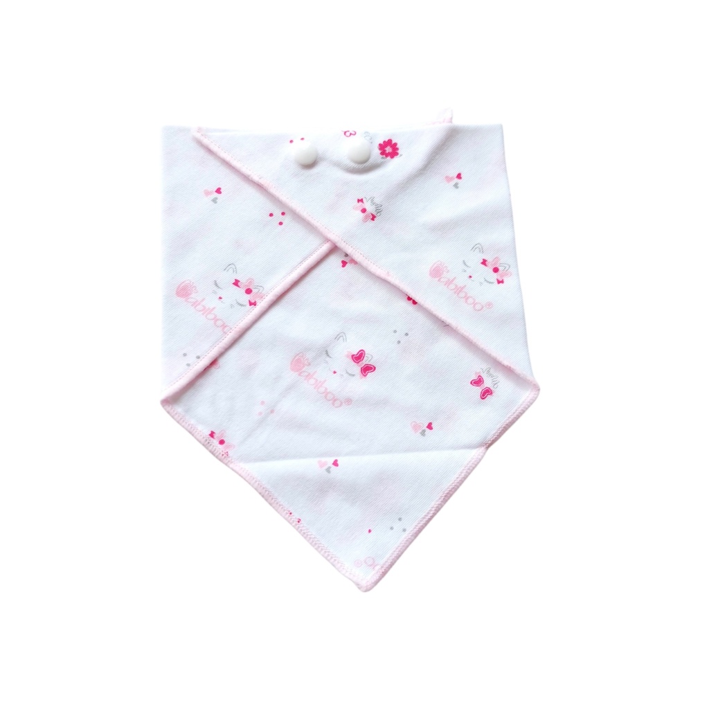 Khăn yếm cotton tam giác có cúc bấm họa tiết ngộ nghĩnh BABIBOO - BB136