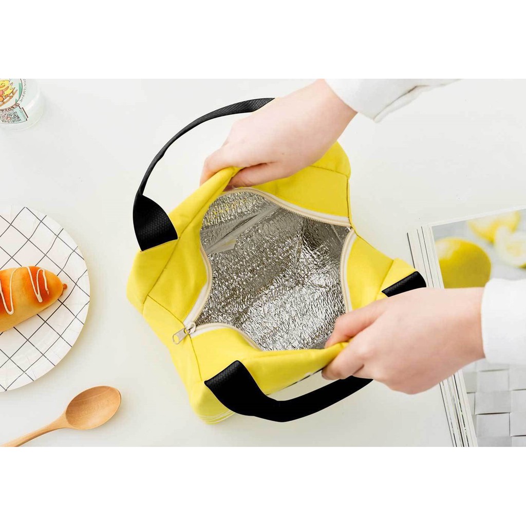 Túi giữ nhiệt đựng hộp cơm đồ ăn giao hàng có khóa kéo 3 lớp giữ nhiệt kiểu xuất nhật sang trọng tiện lợi 2394