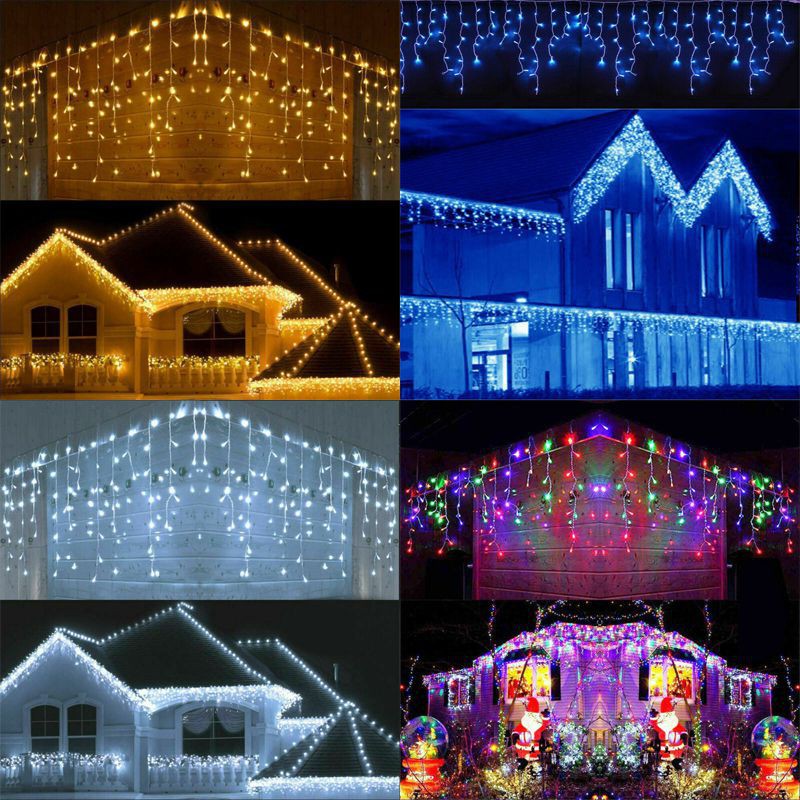 Rèm Cửa Đèn Led Hình Cột Băng 13-130ft