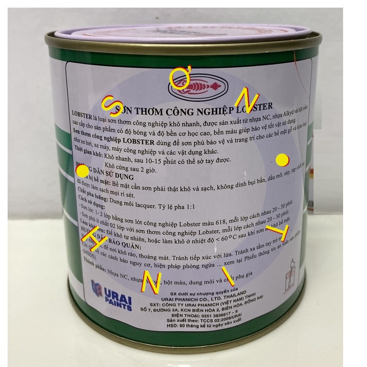 Sơn thơm công nghiệp Lobster màu trắng Bóng WHITE 600 800ml