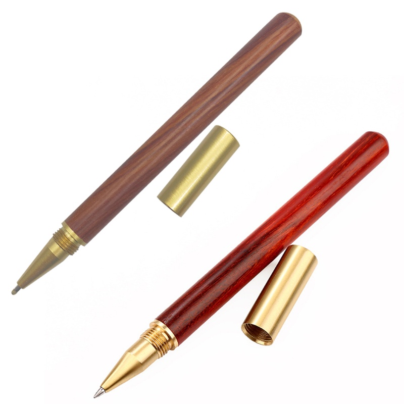 Un * vintage ballpoint pen gel ink pen 0 5mm point wood metal viết trơn tru cho trường chữ ký văn phòng làm việc tại nhà stud