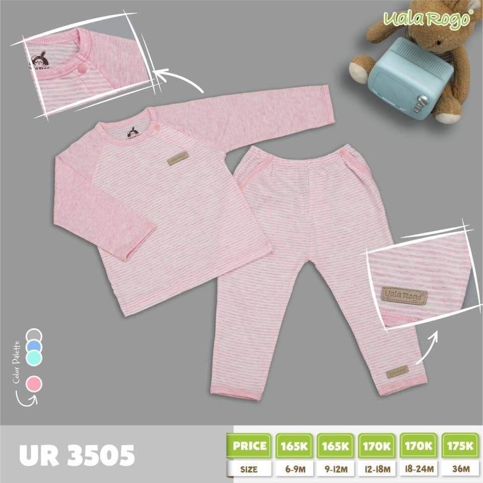 Bộ quần áo dài tay cotton Ualarogo cao cấp UR3505 họa tiết kẻ nhỏ