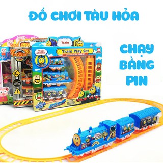 Đồ chơi tàu hỏa chạy bằng pin TRAIN cho bé yêu chơi trong nhà.