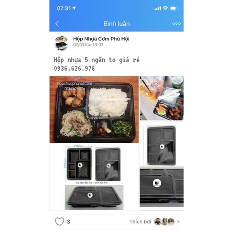 100 hộp nhựa đựng cơm 5 ngăn DA5