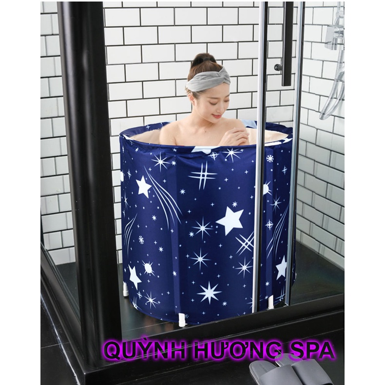 Bồn Tắm Gấp Gọn, Thùng Tắm Vải Tròn Người Lớn Chống Thấm, Cách Nhiệt, bồn xông hơi sau sinh cao cấp