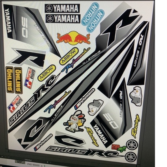 Tem sirius 50 xám đen