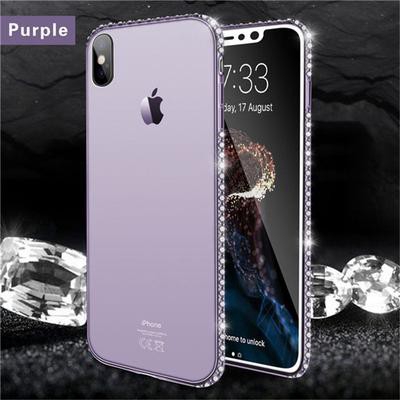 Ốp điện thoại nhám viền đính đá nhiều mẫu mã cho iphone 6 6s 7 8 plus X XR XS MAX