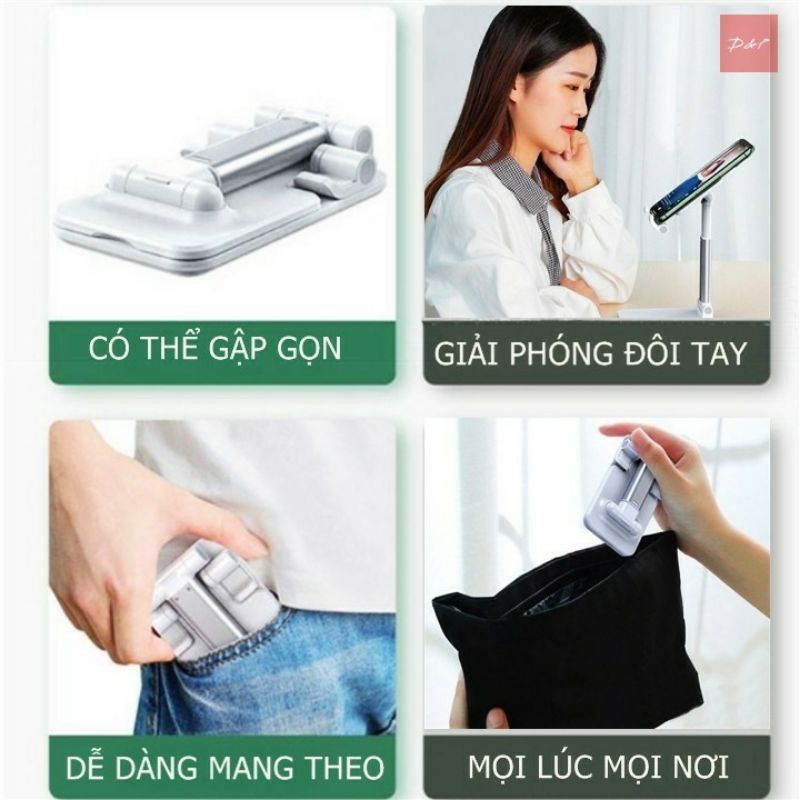 Giá đỡ điện thoại, iPad để bàn có thể gập gọn, chống tê mỏi tay
