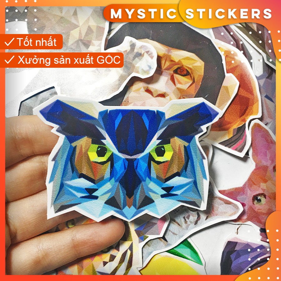 [LOW POLY] 33 Sticker chống nước/ dán laptop vali xe mũ bảo hiểm nhà cửa ...