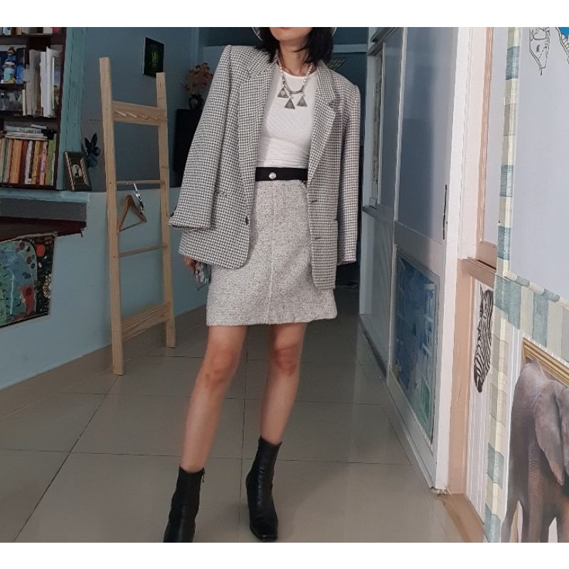 Áo khoác vest blazer dạ, hàng si Nhật