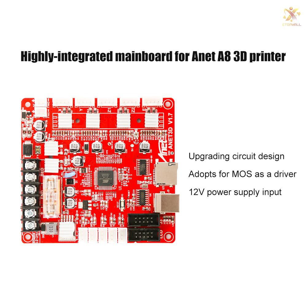 Đế bo mạch chủ E&amp;T Anet A1284 cho Anet A2 thiết kế 3d tự lắp ráp phụ kiện máy in i3