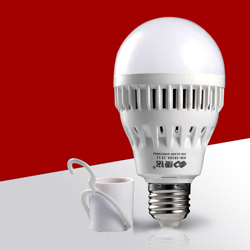 Bóng đèn LED tích điện cao cao cấp SUNTEK KM – 5818A 9W + Tặng đèn ngủ cảm biến ánh sáng