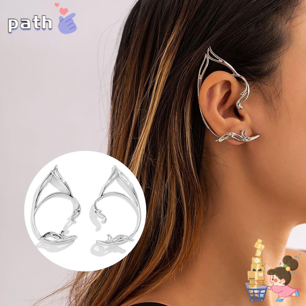 ♪Con đường♪ Khuyên Kẹp Vành Tai Họa Tiết Yêu Tinh Thời Trang|Khuyên Tai Hình Mèo Nhiều Màu Sắc