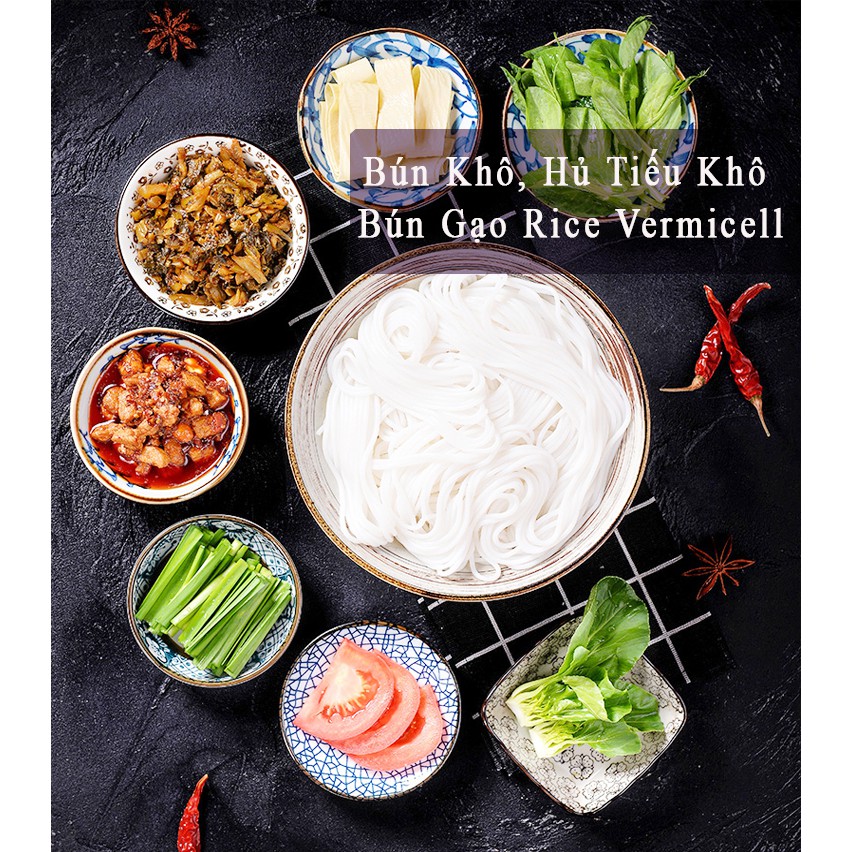 Mì gạo 1kg sạch bún miến khô nhà làm- Bún Khô, Hủ Tiếu Khô - Bún Gạo Rice Vermicelli Sợi dài khô sạch đảm bảo an toàn