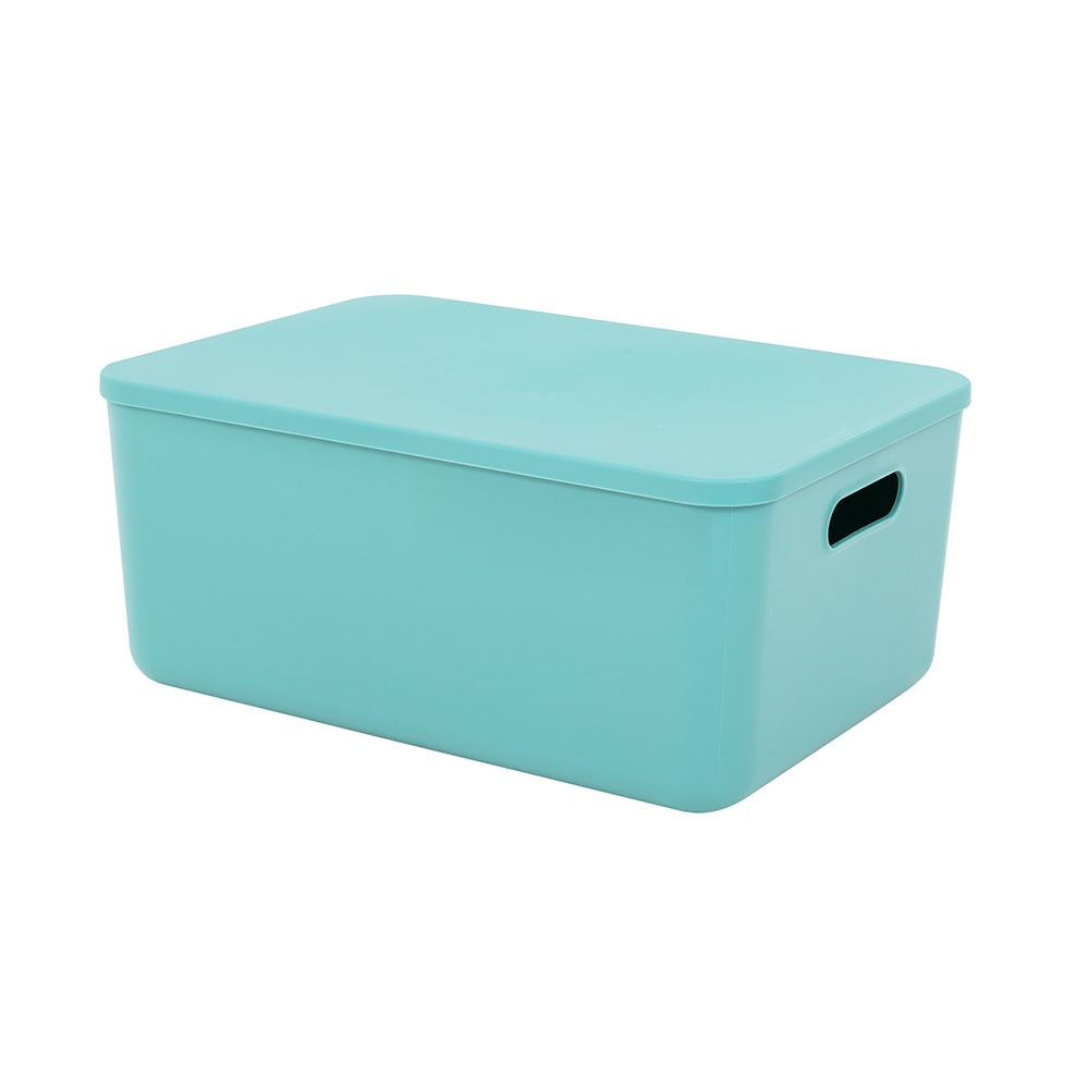 HomeBase STACKO Hộp nhựa đa năng có thể xếp chồng Maru size M W36xH16xD26 màu xanh lá