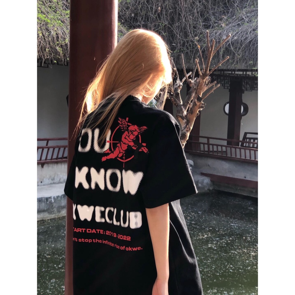 Áo thun XIAOZHAINV tay ngắn cổ tròn 2 màu sắc tùy chọn in chữ cái phong cách hip hop cổ điển năng động