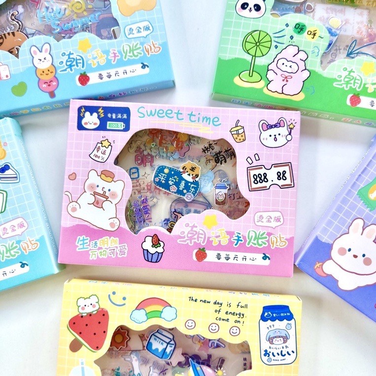 Hộp sticker 4 tấm cute