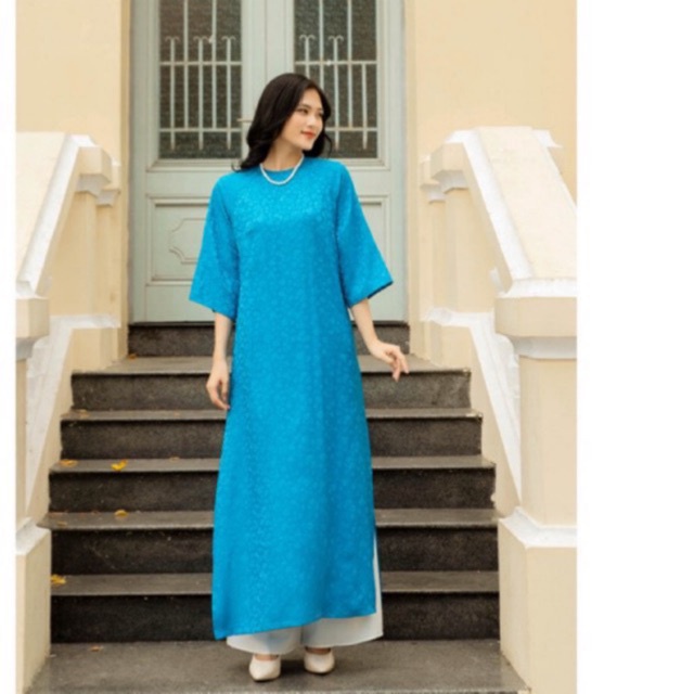 VANIA - Áo dài suông vải lụa gấm mềm (ko kèm quần)