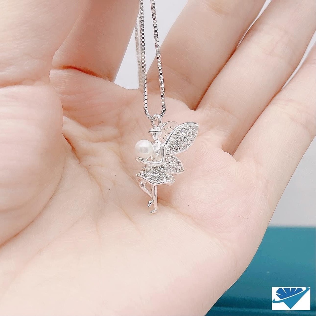Dây chuyền nữ bạc thật chuẩn mẫu thiên thần 2 cánh hàng đẹp LINH MIU SILVER
