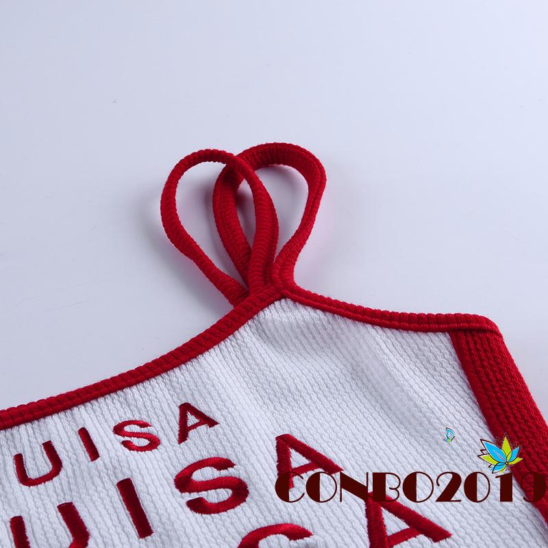 Áo ba lỗ nữ thêu chữ phong cách thời trang