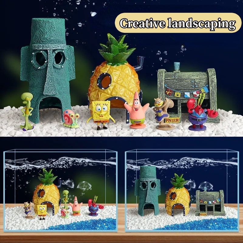 Ngôi Nhà Quả Dứa Bọt Biển Trang Trí Bể Cá