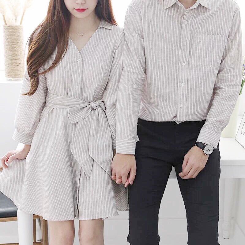 set cặp váy áo sơ mi tình nhân, set tình yêu giá 1 cặp
