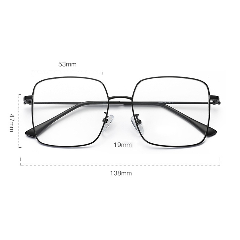 Mắt Kính Gọng Vuông Bằng Sắt Chống Ánh Sáng Xanh Phong Cách Hàn Quốc Cho Nam / Nữ