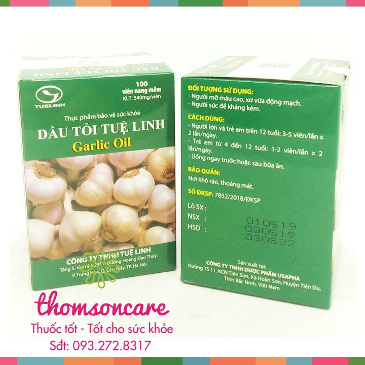 Dầu tỏi Tuệ Linh Giảm mỡ máu - Tăng đề kháng - Chính hãng Garlic Oil