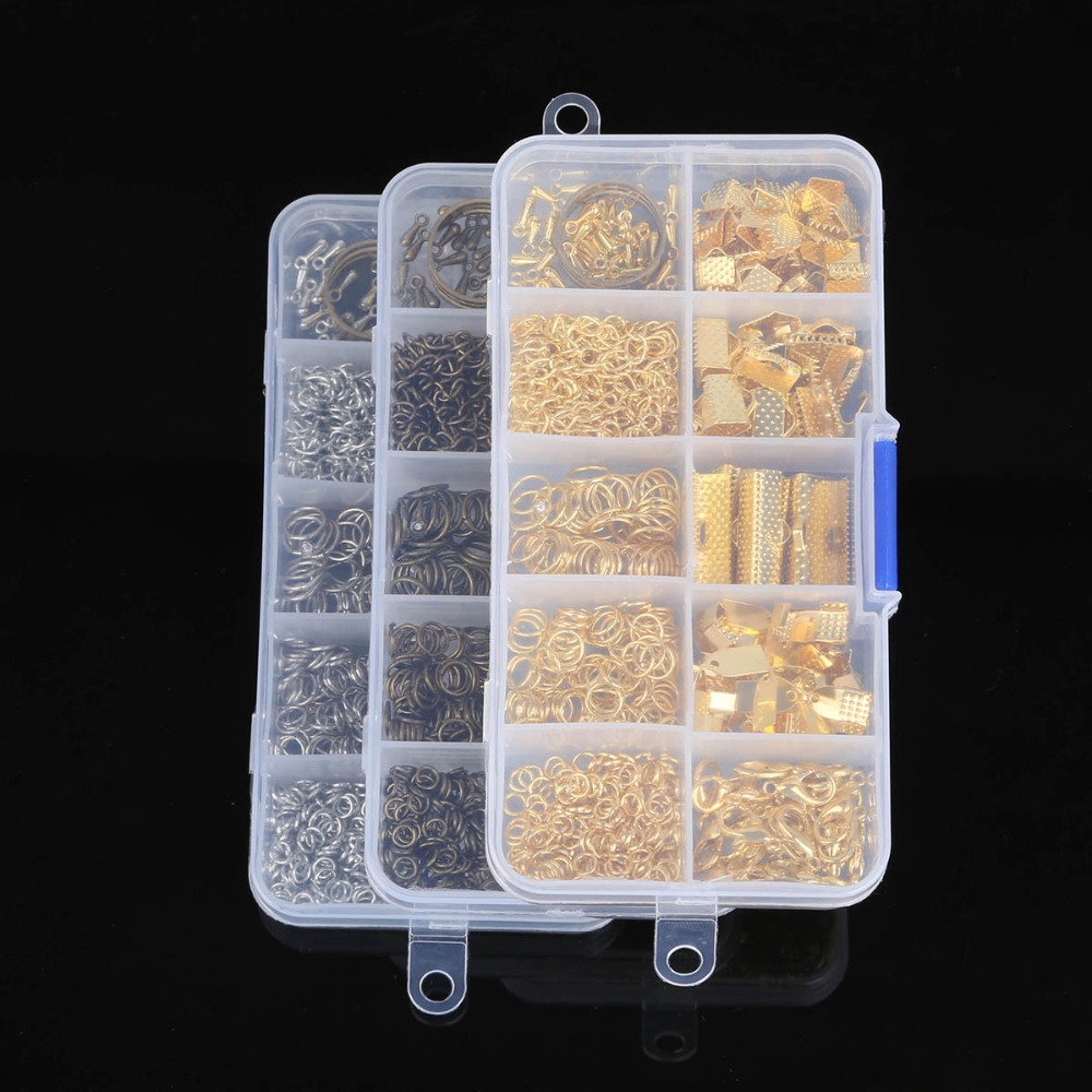 1 Hộp phụ kiện vòng/khóa tôm hùm/chuỗi/khóa kẹp/móc treo 3 màu tùy chọn cho trang sức vòng cổ DIY