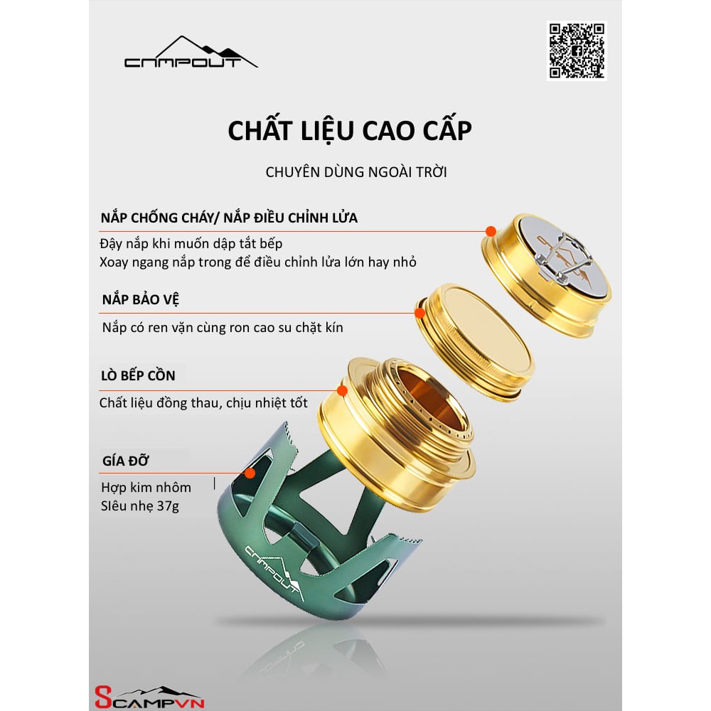 Bếp cồn di động NURGAZ CAMPOUT (Thổ Nhĩ Kỳ) du lịch cắm trại dã ngoại